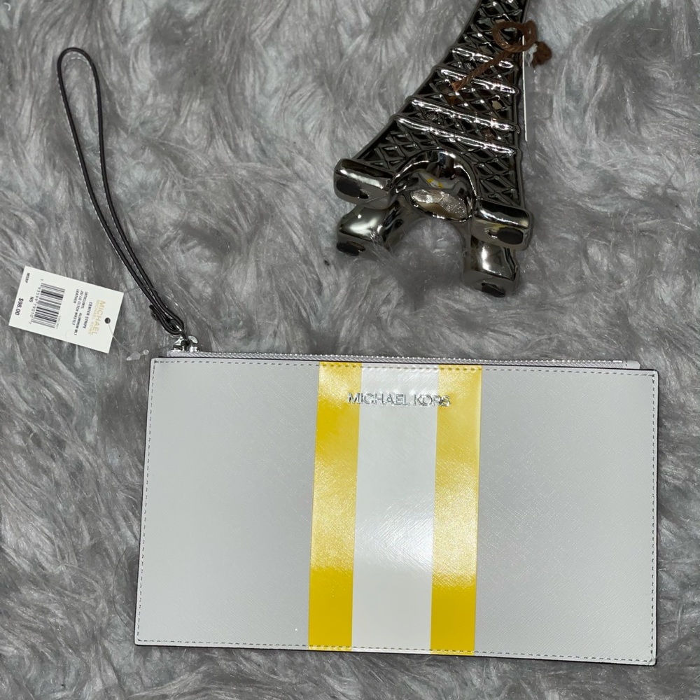 MICHAEL KORS JSI LG CLUTCH WRISTLET LEATHER